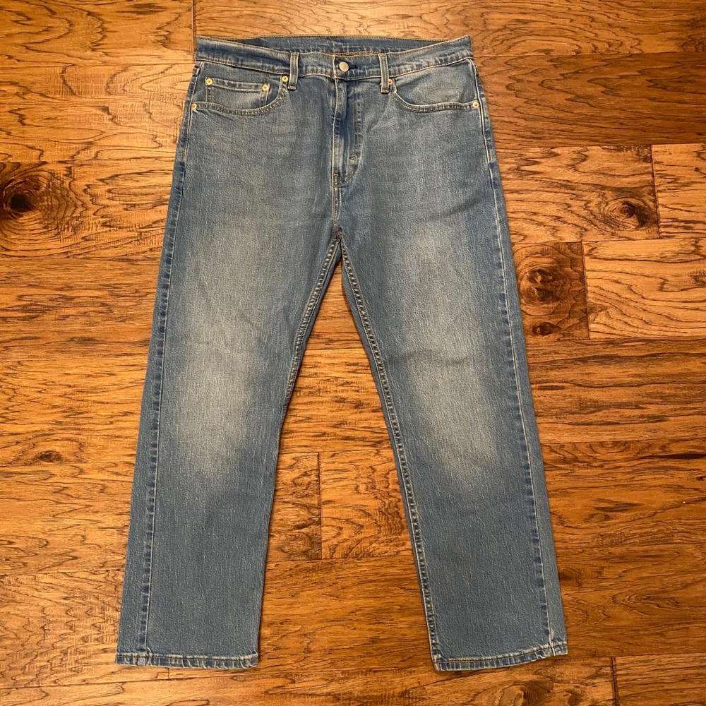 Levi's 505 Regular Fit Jeans Mens 36x29 Blue Medium Wash Straight Leg Denim